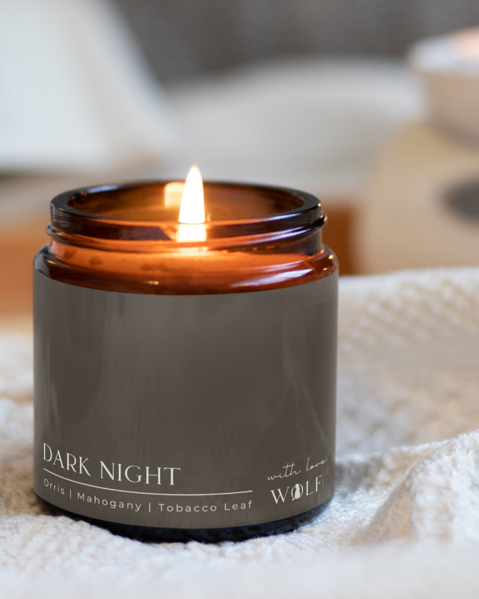 Dark Night 220gm Candle - Wolf Candle Co