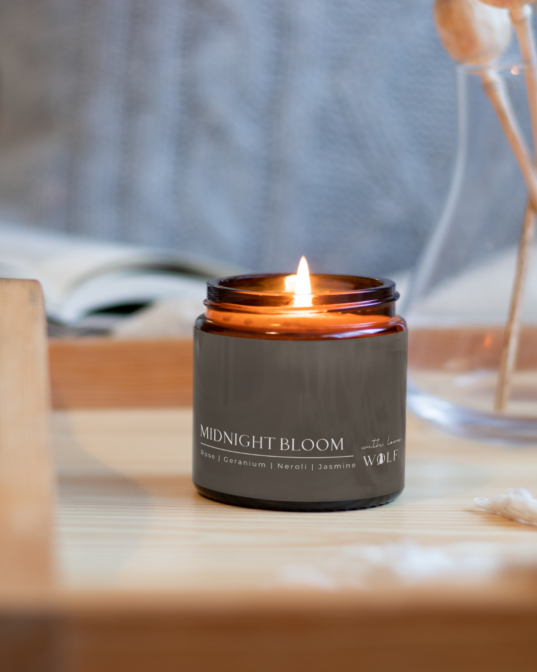 Midnight Bloom - 220gm Candle - Wolf Candle Co
