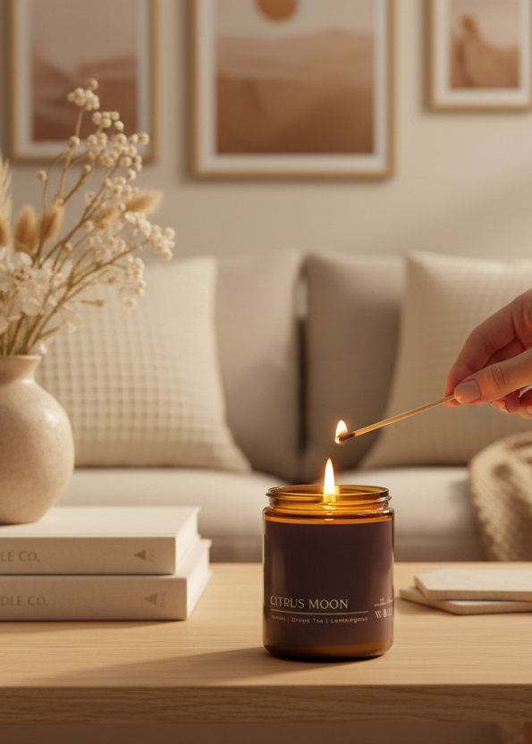 Citrus Moon - 220gm Candle - Wolf Candle Co