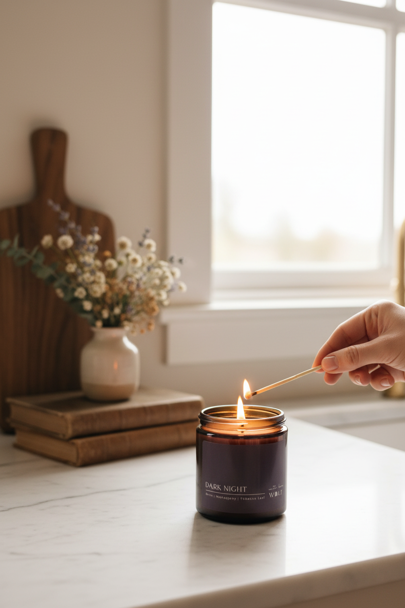 Dark Night - 420gm Candle - Wolf Candle Co