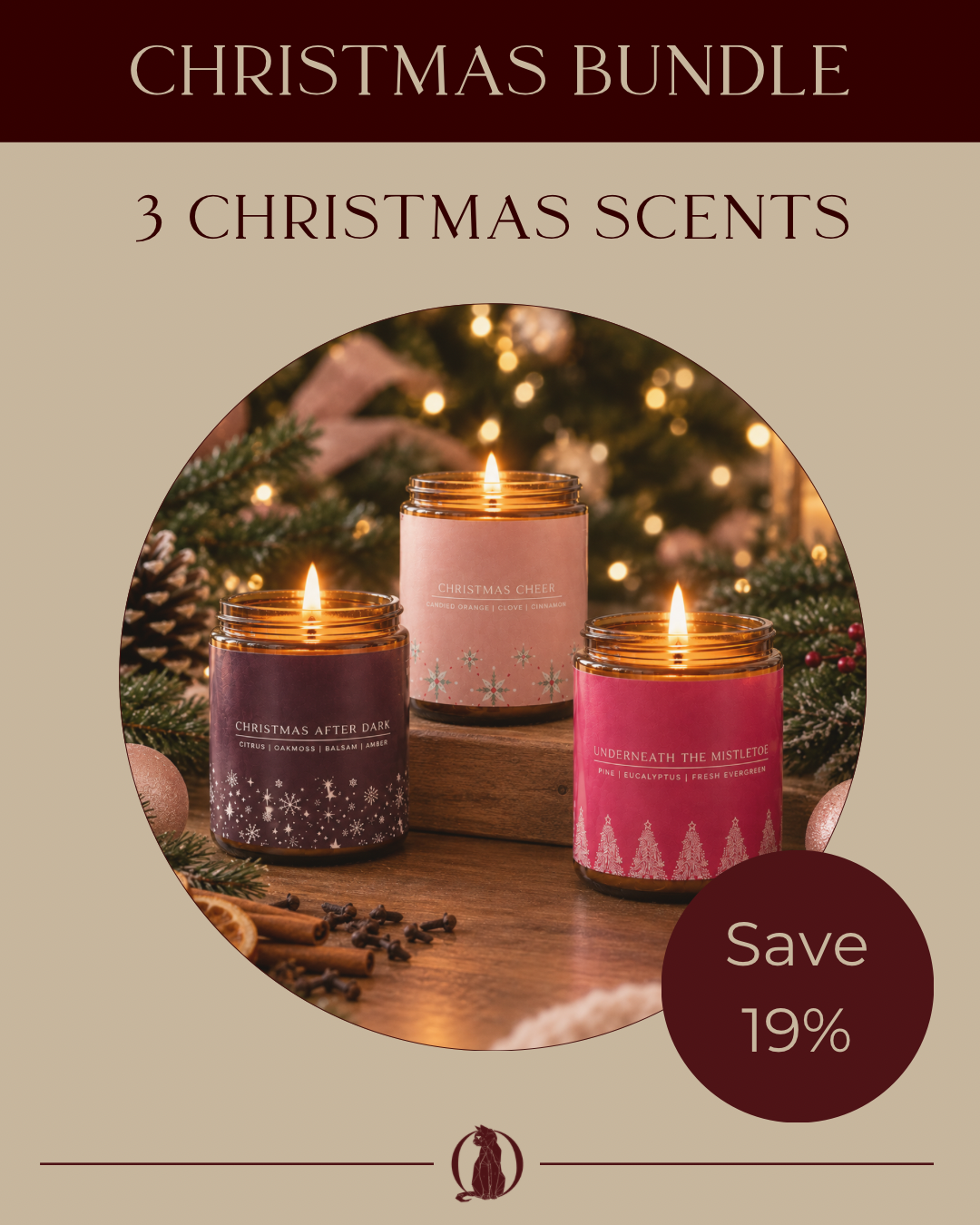 Christmas Candle Bundle - All 3 Scents - Wolf Candle Co