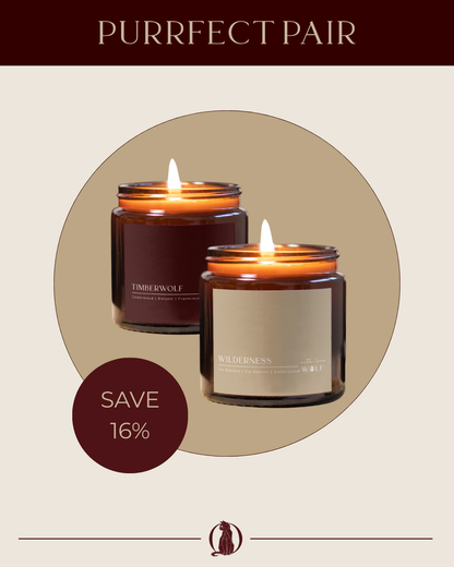 Bundle It Up 'Purr-fect Pair' - 2 x 420gm Candles - Wolf Candle Co