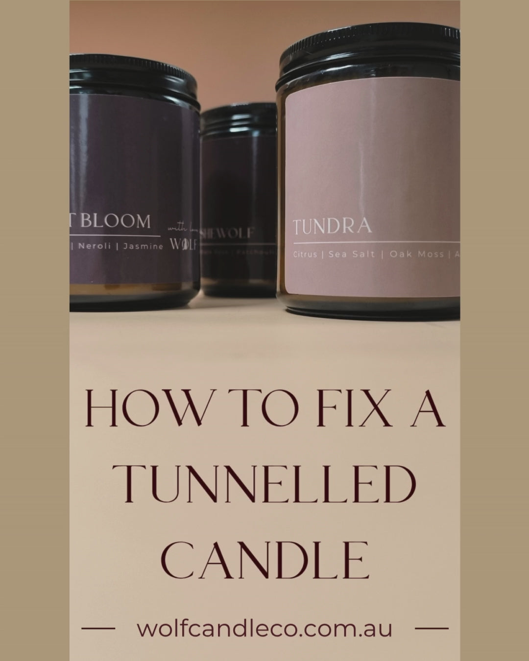 Load video: Video showing the process of how to fix a tunnelled candle.